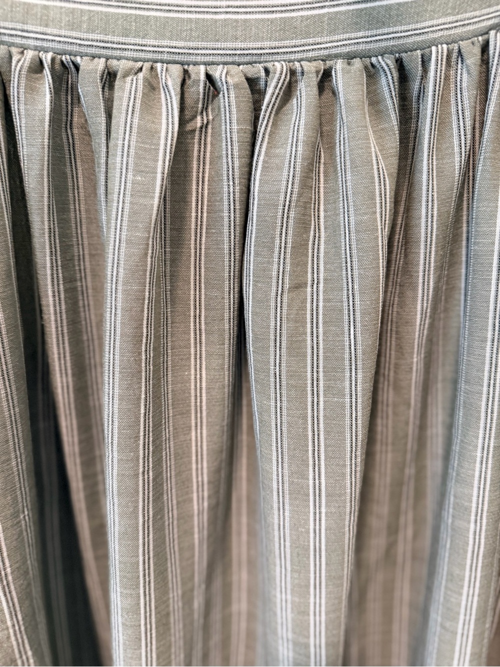 Max Studio Olive & Cream Striped Midi Skirt - Picture 3 of 7